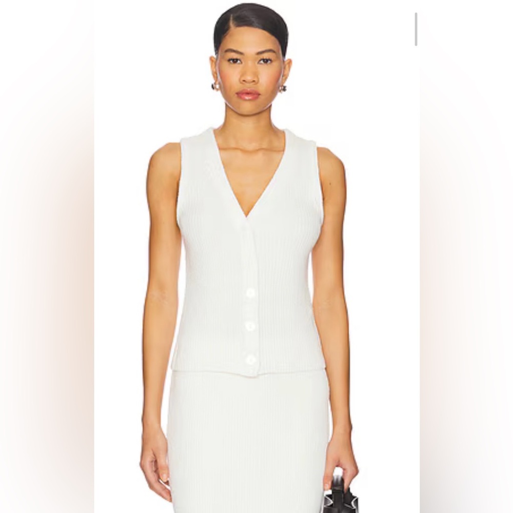 New Enza Costa Boucle Knit Vest in Off White Size Small - Picture 6 of 8